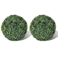 vidaXL Kunstplanten buxusbol 2 st 27 cm - thumbnail