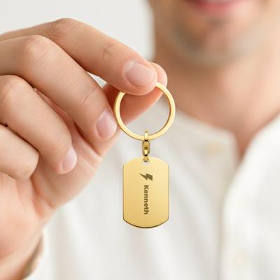 Sleutelhanger graveren - Dog tag - Goud
