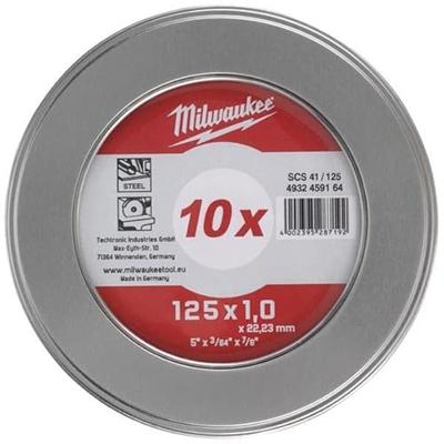 Milwaukee Accessoires Milwaukee cut.w pro+ scs 41 125 x 1.0 mm metalbox - 10 pcs doorslijpschijf metaal pro+ scs41 125 x 1 mm dun 10 stuks in metal box - 4932478998 Milwaukee Accessoires Milwaukee cut.w pro+ scs 41 125 x 1.0 mm metalbox - 10 pcs doorslijpschijf metaal pro+ scs41 125 x 1 mm dun 10 stuks in metal box - 4932478998