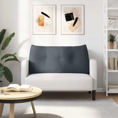 VidaXL Rugkussen donkergrijs 100 x 24 x 50 cm fluweel