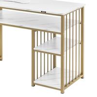 Nageltafel - IJzeren frame - Gemarmerd/Gouden - 3 planken - Handsteun - thumbnail