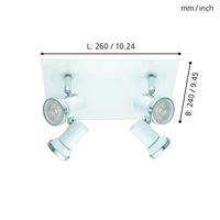 Eglo LedspotTamara 1 4-lichts wit - 95995 - thumbnail
