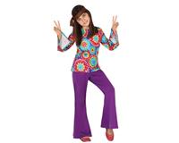 Kostuums voor Kinderen Hippie (3 Pcs) - Maat: 3-4 Jaar - Maat: 3-4 Jaar - thumbnail