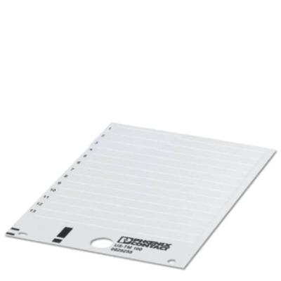 Phoenix Contact 0829255 US-TM 100 Klemmarkering Montagemethode: Vastklemmen Markeringsvlak: 10 x 9.80 mm Wit Aantal markeringen: 130 10 stuk(s)