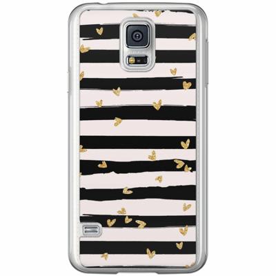 Samsung Galaxy S5 (Plus) / Neo siliconen hoesje - Hart streepjes Samsung Galaxy S5 (Plus) / Neo siliconen hoesje - Hart streepjes