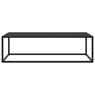 VidaXL Salontafel met zwart glas 120x50x35 cm zwart VidaXL Salontafel met zwart glas 120x50x35 cm zwart