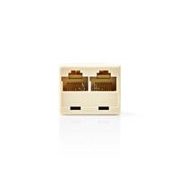 Nedis CTGB90991IY Telecom-netwerksplitter Rj45 Female 2x Rj45 Female Vernikkeld Ivoor Pvc Doos - thumbnail