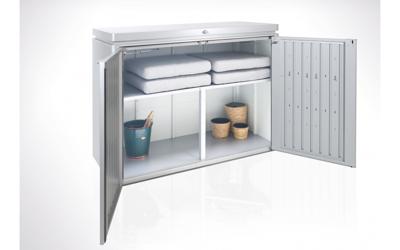 Biohort metalen tuinhuis HighBoard 200x84x127 cm- Plat dak- Metaal- Biohort