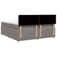 Boxspring met matras stof taupe 200x200 cm - thumbnail