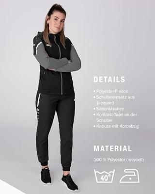 JAKO 6822D Jas Met Kap Performance Dames - Zwart/Antra Light - 42