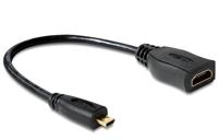 Delock 65391 Kabel High Speed HDMI met Ethernet - HDMI Micro-D male > HDMI-A female 23cm - thumbnail