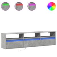 Tv-wandmeubel met LED-verlichting 180x31x45 cm betongrijs - thumbnail