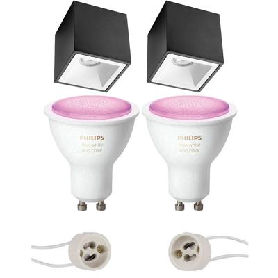 Philips Hue Opbouwspot Set GU10 - Mat Zwart/Wit - Bluetooth & Ambiance