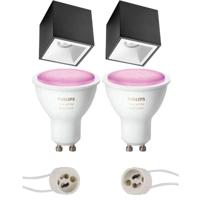 Philips Hue Opbouwspot Set GU10 - Mat Zwart/Wit - Bluetooth & Ambiance - thumbnail