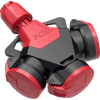 PC Electric 253812-src5 3-voudige koppeling Rubber 250 V Rood IP54 - thumbnail