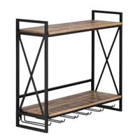 SVJ Wijnrek - 25x60x54 cm - Hout - Zwart - thumbnail