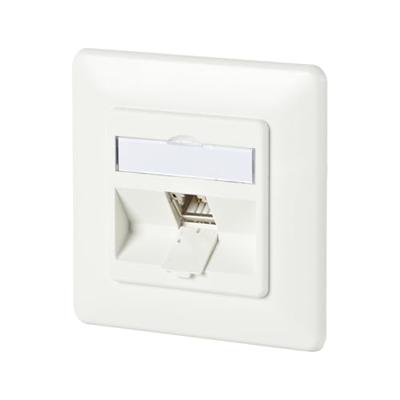 Metz Connect 130B11D11002-E Netwerkdoos Inbouw (in muur) Inzet met centraalstuk en frame CAT 6A 1 poort Zuiver wit
