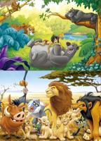 Set met 2 houten puzzels Disney® Animal Friends Leeuwenkoning + Het jungleboek EDUCA bunt - thumbnail