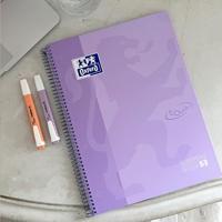 Oxford School Touch Europeanbook spiraalblok, ft A4+, 160 bladzijden, geruit 5 mm, pastel paars - thumbnail