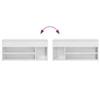 Schoenenrek 102x30,5x45 cm bewerkt hout hoogglans wit - thumbnail