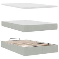 Ottoman bed met matras 200x200 cm fluweel lichtgrijs - thumbnail