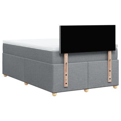 Boxspring met matras stof lichtgrijs 140x200 cm - thumbnail