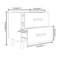 Nachtkastje 40x35x47,5 cm grijs sonoma eikenkleurig - thumbnail