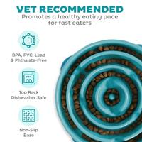 VOERBAK SLO-BOWL FEEDER DROP TEAL LICHTBLAUW 29X29X7 CM - thumbnail