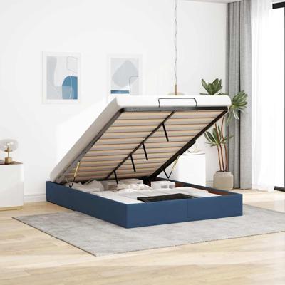 Bedframe zonder matras 140x190 cm stof blauw