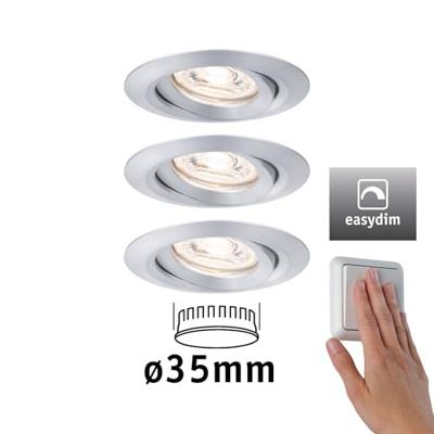 Paulmann 92975 EBL Nova mini Plus Coin LED-inbouwlamp Set van 3 stuks 4.20 W Aluminium