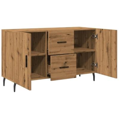 Dressoir 100x36x60 cm bewerkt hout artisanaal eikenkleurig