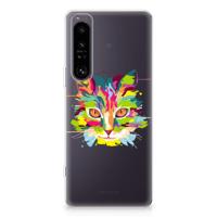 Sony Xperia 1 IV Telefoonhoesje met Naam Cat Color - thumbnail