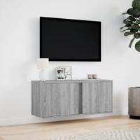 Tv-wandmeubel met LED 80x31x35 cm grijs sonoma eikenkleurig - thumbnail