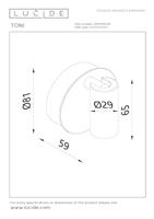 Lucide TONI - Oplaadbare Wandspot / Wandlamp - Accu/Batterij - Ø 8,1 cm - LED Dimb. - CCT - 1x2W 2700K/4000K - Bewegingssensor (uitschakelbaar) - Magnetisch - Grijs ijzer - thumbnail