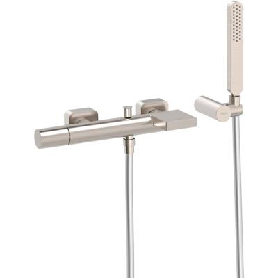 Badkraan Tres Loft | Opbouw | Mengkraan | Waterval uitloop | Incl.Handdoucheset | 2-weg | hoh 15 cm | 1-knop | Rond | RVS look