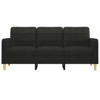 Driezitsbank 180 cm stof zwart - thumbnail