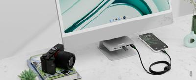 Plugable USB C-hub voor iMac 24 inch 2021, 2023 en 2024 6-in-1 USB-hub multipoortadapter met 10 Gbps USB-C en USB 3.0, 2x USB 2.0, microSD- en SD-kaartlezer, niet voor 2020 en eerdere iMacs (AD-6IN1)