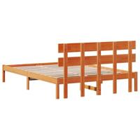 Bedframe met hoofdeinde Bruin 140 x 200 cm Massief grenenhout - thumbnail