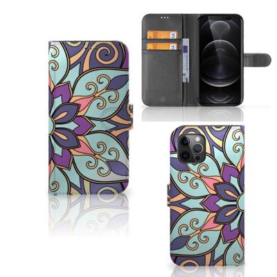 Apple iPhone 12 Pro Max Hoesje Purple Flower Apple iPhone 12 Pro Max Hoesje Purple Flower