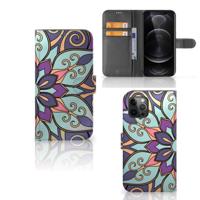 Apple iPhone 12 Pro Max Hoesje Purple Flower - thumbnail