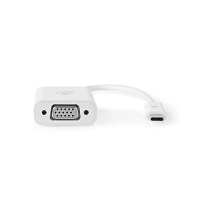 Nedis CCGP64851WT02 Usb-adapter Usb 3.2 Gen 1 Usb Type-c™ Male Vga Female 15p 5 Gbps 0.20 M Rond Vernikkeld Pvc Wit Polybag