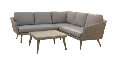 Mira corner set 3pcs light grey alu/wicker natural Eurofar - Eurofar