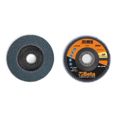 Beta 11216B 40 Lamellen slijpschijf met zirkonium schuurmateriaal | glasfiber steunschijf | enkele lamel constructie | 10 stuks - 112160104 112160104