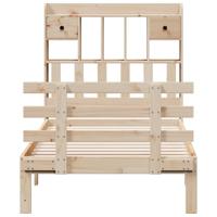 Bed met boekenkast zonder matras massief grenenhout 90x200 cm - thumbnail