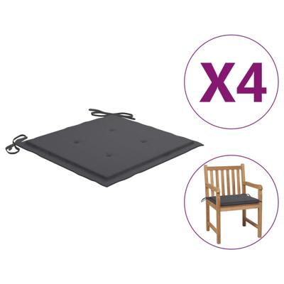 VidaXL Tuinstoelkussens 4 st 50x50x4 cm oxford stof antracietkleurig VidaXL Tuinstoelkussens 4 st 50x50x4 cm oxford stof antracietkleurig