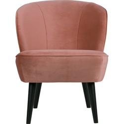 WOOOD Fauteuil 'Sara' Velvet, kleur Oudroze