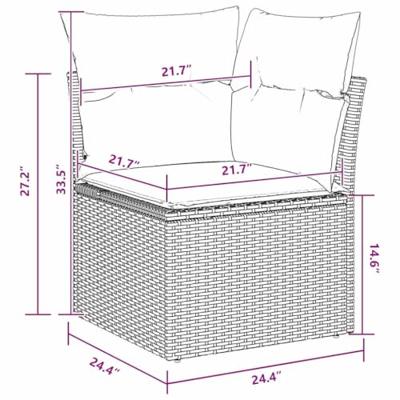 Tuinbankenset 9 pcs Zwart poly rattan