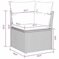 Tuinbankenset 9 pcs Zwart poly rattan - thumbnail
