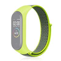 By Qubix - Nylon Geweven Bandje Compatible met Xiaomi Mi Band 3/4 / 5/6 / 7 - Groen - Compatible Xiaomi bandje - thumbnail