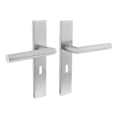 Intersteel Deurkruk Hoek 90° op rechthoekig schild rvs geborsteld